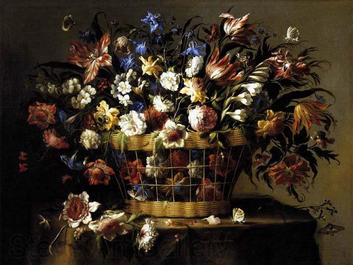 Arellano, Juan de Basket of Flowers c Norge oil painting art